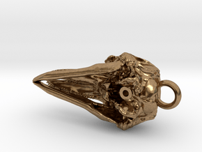 Dolphin Skull Pendant in Natural Brass