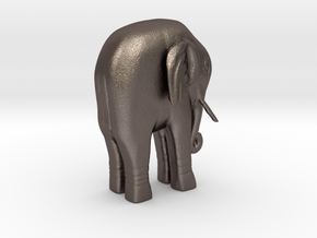 Elephant Statue in Polished Bronzed Silver Steel