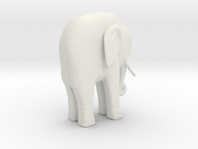 Elephant Statue in White Natural Versatile Plastic