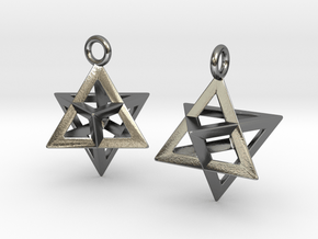 Merkaba 15 Pair in Polished Silver