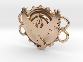 Pokemon Go Team Valor Bracelet Medallion in 14k Rose Gold Plated Brass