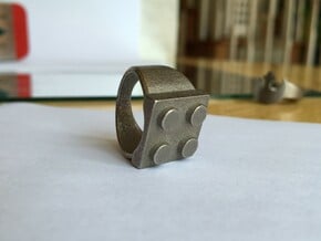 Lego-inspired Ring in Polished Nickel Steel: 10 / 61.5