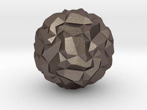 Stellated Pentagonal Hexecontahedron, hollowed in Polished Bronzed Silver Steel