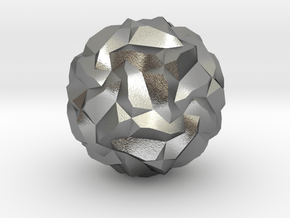 Stellated Pentagonal Hexecontahedron, hollowed in Natural Silver