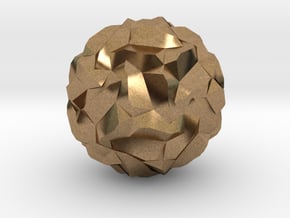 Stellated Pentagonal Hexecontahedron, hollowed in Natural Brass
