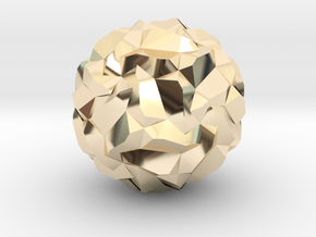 Stellated Pentagonal Hexecontahedron, hollowed in 14k Gold Plated Brass