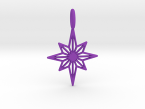 Star No.3 Pendant in Purple Processed Versatile Plastic