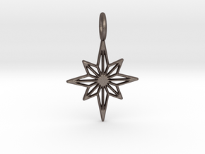 Star No.3 Pendant in Polished Bronzed Silver Steel
