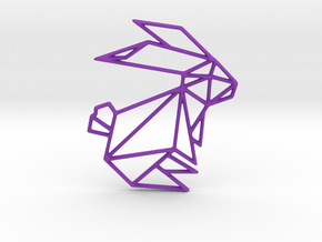 Origami Rabbit in Purple Processed Versatile Plastic