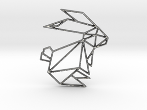 Origami Rabbit in Natural Silver