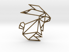 Origami Rabbit in Natural Bronze