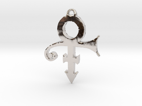 Prince Love Symbol Pendant (Small) in Rhodium Plated Brass