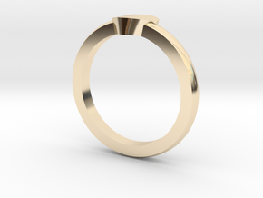 Heart Mid Finger Ring in 14k Gold Plated Brass