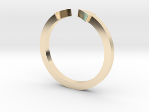 Double Triangle Mid Finger Ring in 14k Gold Plated Brass