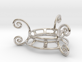 Ornament Egg Stand in Rhodium Plated Brass
