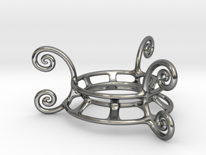 Ornament Egg Stand in Fine Detail Polished Silver