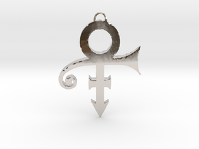 Prince Love Symbol Pendant in Rhodium Plated Brass