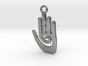 Healing Hand in Polished Silver