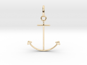 Anchor Pendant in 14K Yellow Gold