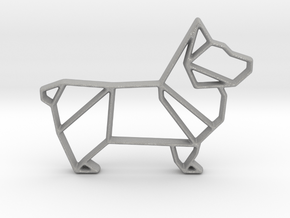 Origami Dog Pendant No.1  in Aluminum