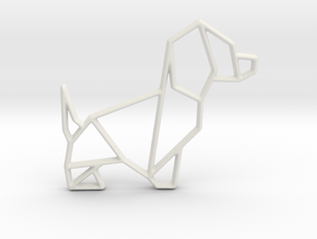 Origami Dog No.2 in White Natural Versatile Plastic