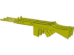 1/15 scale FN FAL Fabrique Nationale rifles x 3 in Clear Ultra Fine Detail Plastic