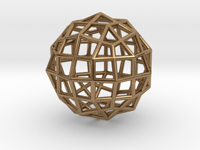 0494 Rhombicuboctahedron + Dual in Natural Brass