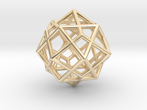 0492 Cuboctahedron + Dual in 14k Gold Plated Brass
