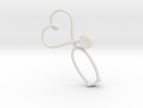 Stethoscope Heart Pendant in White Natural Versatile Plastic