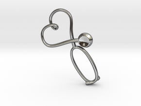 Stethoscope Heart Pendant in Polished Silver