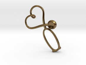 Stethoscope Heart Pendant in Polished Bronze