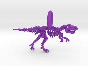 Tyrannosaurus Skeleton Pendant in Purple Processed Versatile Plastic