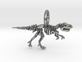 Tyrannosaurus Skeleton Pendant in Natural Silver