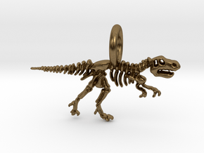 Tyrannosaurus Skeleton Pendant in Natural Bronze