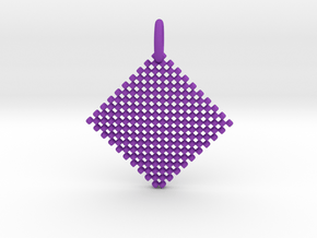 Squares Pendant in Purple Processed Versatile Plastic