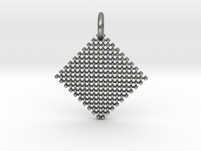 Squares Pendant in Natural Silver