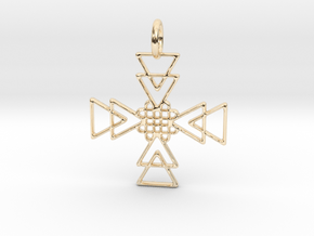 Squares Pendant No.2 in 14K Yellow Gold