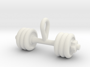 Dumbbell Tiny Tiny Little Earring in White Natural Versatile Plastic