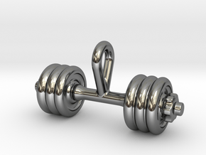 Dumbbell Tiny Tiny Little Earring in Fine Detail Polished Silver