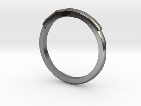 Cross Mid Finger Ring in Polished Silver