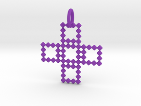 Square Pendant No.3  in Purple Processed Versatile Plastic