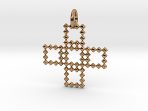Square Pendant No.3  in Polished Brass