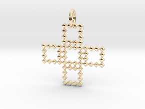 Square Pendant No.3  in 14k Gold Plated Brass