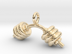 Dumbbell Bent Pendant in 14k Gold Plated Brass