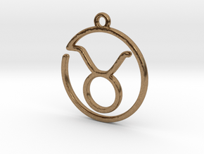 Taurus Zodiac Pendant in Natural Brass