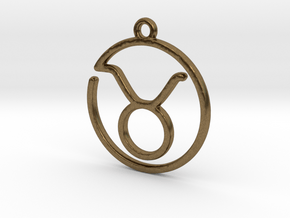 Taurus Zodiac Pendant in Natural Bronze