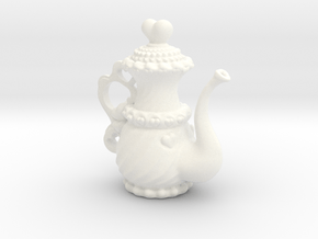 Heart_O_Teapot Pendant in White Processed Versatile Plastic