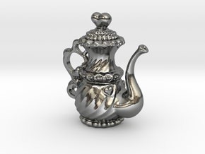 Heart_O_Teapot Pendant in Polished Silver