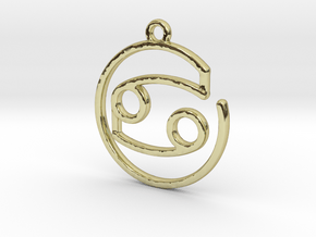 Cancer Zodiac Pendant in 18k Gold Plated Brass
