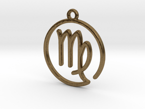 Virgo Zodiac Pendant in Natural Bronze